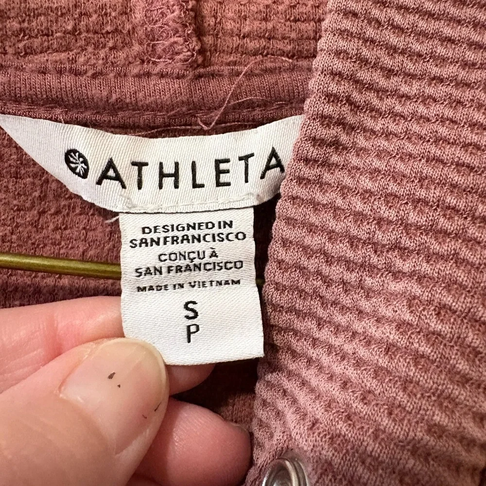 Athleta Coaster Luxe Waffle Hoodie in Tawny Rose women’s size Small